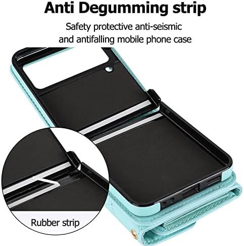 Caixa de capa de capa de telefone Caixa de ombro de ombro Caixa de carteira Compatível com Samsung Galaxy Z Flip