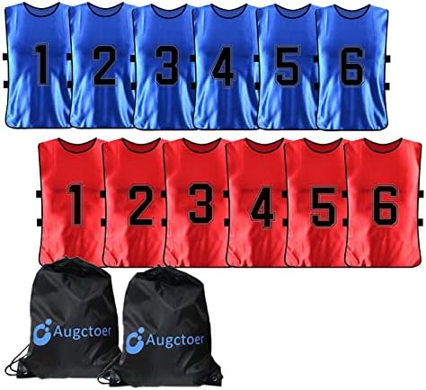 Colete de scrimmage augctoer esportes pinnies azul + vermelho-l