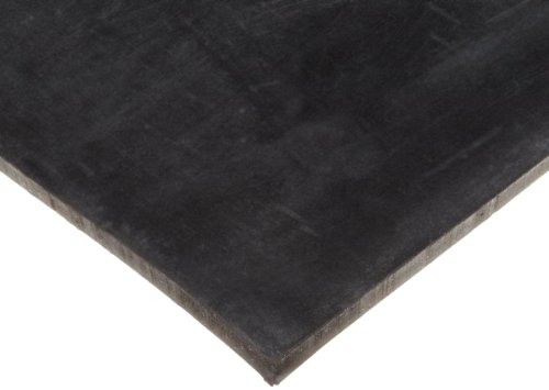 Folha de neoprene, durômetro 70A, acabamento liso, apoio adesivo, preto, 0,25 de espessura, largura de 12, 24 de comprimento