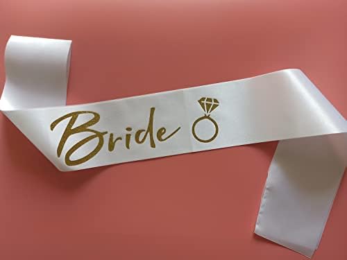Bride Sash -Bride To Ser Future Sra. Sash com Glitter Branco e Gold