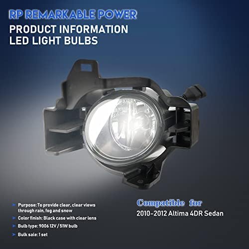 RP Power notável, luzes de nevoeiro LED para 2010 2012 2012 Altima 4dr Sedan Bumper Light com lâmpadas LED e fiação do kit de lâmpada