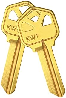 Tecla de acabamento em latão em branco, KW1 Uncut Blank Keys, pacote de 50 chaves
