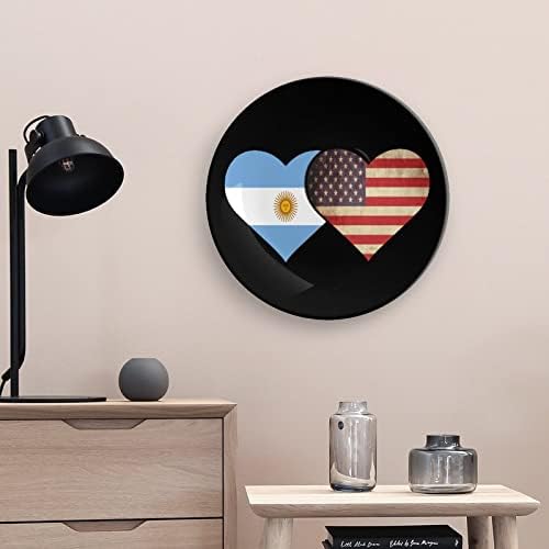 Placa decorativa de cerâmica da bandeira da Argentina e da bandeira dos EUA com exibição pendurada no casamento personalizado de