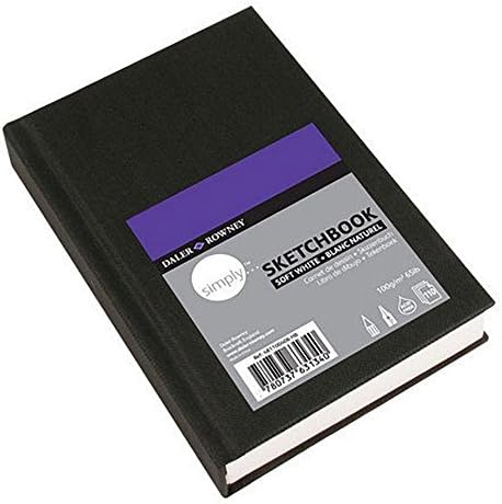 Daler Rowney Hardbound Sketchbook, branco extra, 4 x 6 , 110 folhas, 1 cada