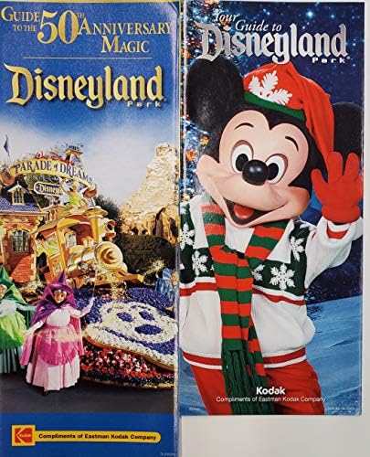 Disneyland Park Conjunto de 8 guias turísticos de mapa com a assombrada Mansion Star Tours 50th Anniversary Mickey in Snow