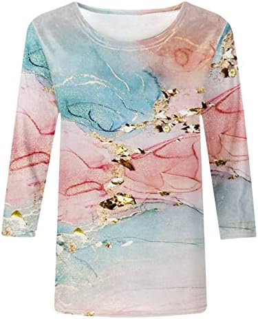 Womens Spring Tops Moda Round Round Round Casual Casual Camiseta Top Top Lightweight 2023 Tunic Blouse