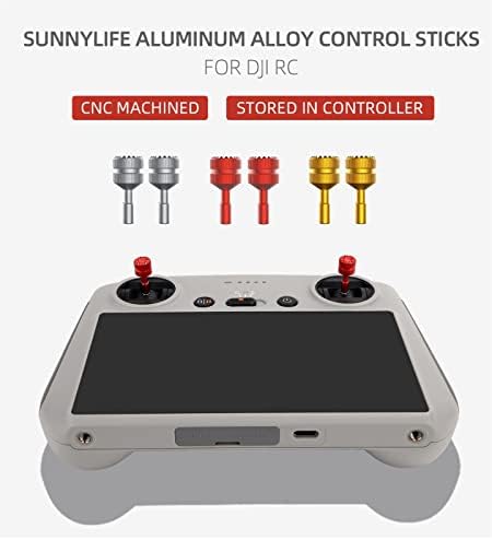 Gone 2PC CNC Aluminium Controller Stick Substituição Joy-Stick Phole Rocker para DJI Mini 3 Pro RC Remote Controller