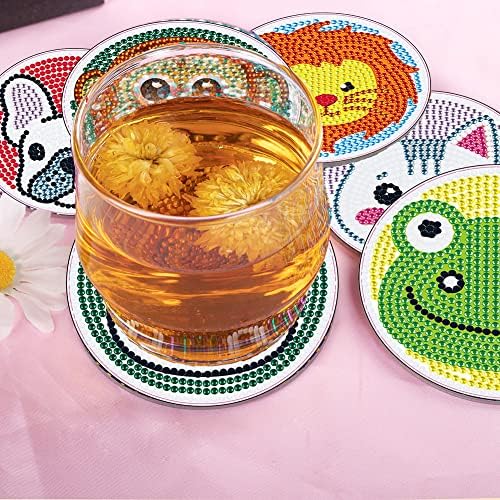 Ikasefu Diamond Painting Coasters Kits de arte, 9 peças Mandala Diamond Pintura Coasters Diy Diamond Art Craft Coasters