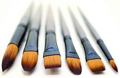 Mont Marte Gallery Series Set ACRYLIC Brush Conjunto, 6 peças. Seleção de pincéis de cabelo sintético adequados para pintura