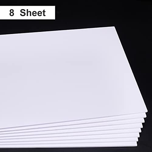 BENECREAT 8 folhas de 2 mm A4 Folha de espuma branca, para displays de sinalização e serigrafia digital, 11,8x7.8inch