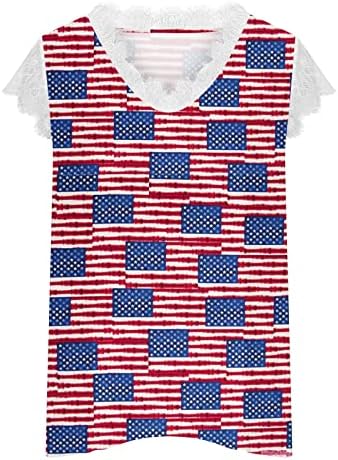 Womens American Flag Tank 4 de julho T camisetas patrióticas camisas sem mangas