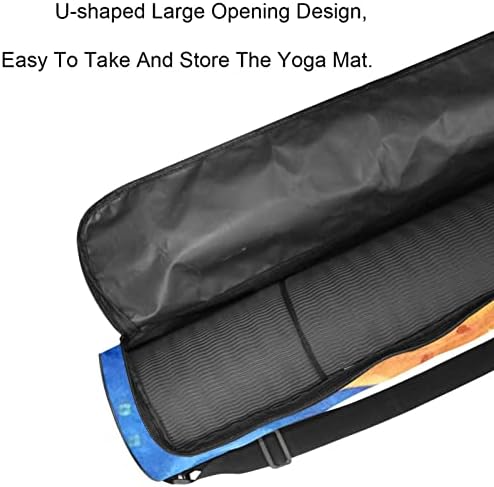 Bolsa de tapete de ioga ratgdn, pintura de fogueira Exercício de ioga transportadora de tapete full-zip yoga tape