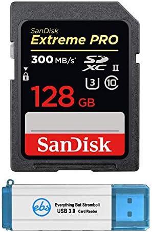 Sandisk Extreme Pro 128GB UHS-II SDXC Memory Card funciona com câmera Sony Mirrorless ZV-E1 C10 U3 V90 8K/4K Pacote com 1 tudo, menos Stromboli SD Reader de cartão