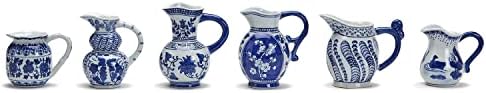 Company Canton Collection Conjunto de 6 arremessadores decorativos azuis e brancos