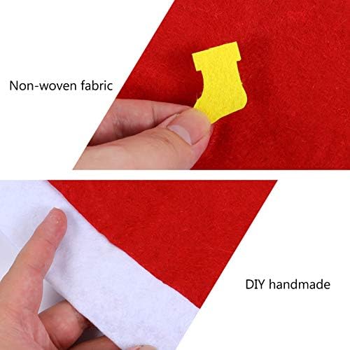 Toyandona Santa Beanie Hat 6pcs Materiais de chapéu de Natal Diy Crafting Papai Noel com ornamentos para crianças Acessórios