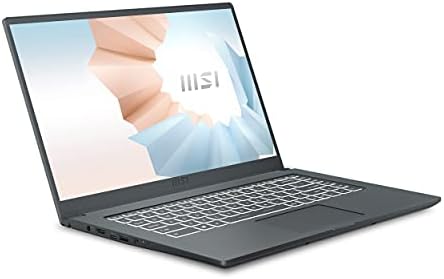 MSI Modern 15A Laptop diário fino e leve: 15,6 FHD 1080p, Intel Core i7-1195G7, Intel Iris XE, 8 GB, 1 TB SSD, Win10, Carbon Grey