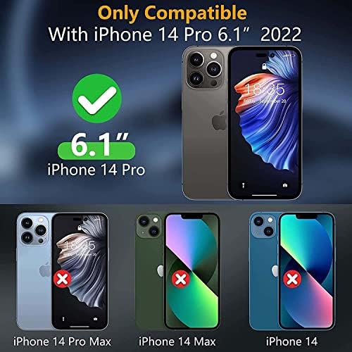 EEOMOIK Vista clara Visualização Flip Flip Phone Case, para Apple iPhone 14 Pro Case 6,1 polegadas 2022 Capa de fólio à prova