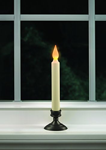 Xodus Innovations FPC1205A Operou a vela de janela sem chama de 9 polegadas com chamas âmbar e o anoitecer para o Dawn