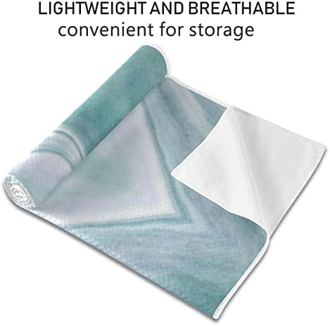 Aunstern Yoga Blanket Turquoise-Watercolor-Marble Yoga Towel Yoga Mat Toalha