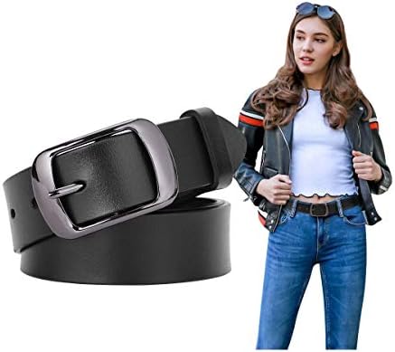 Cinturão de couro genuíno da moda Suosdey, cinto da cintura de couro com fivela de alfinete para calças de jeans