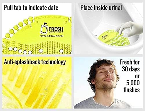 Target Higiene Premium Premium Screen MAT Desodorizador | Long Bristle Anti-Splash e Anti-adestramento During Odor Secures de tela Urinal Pad | Laranja amarela de limão