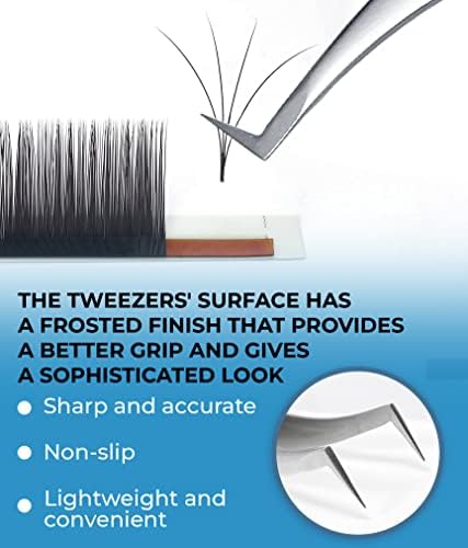 Stacy Lash STL-6 Extensão de cílios Tweezers/Ferramenta de precisão para cílios falsos Aplicativos e ventiladores/suprimentos
