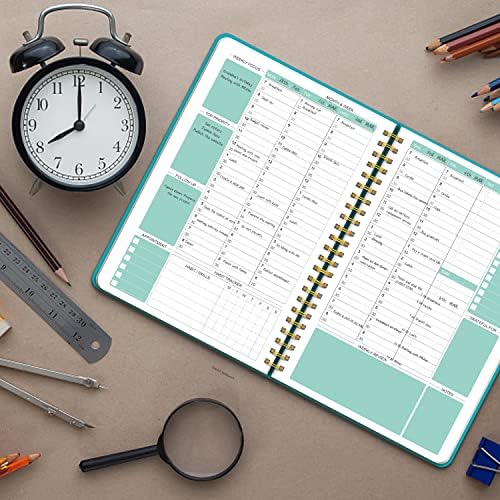 Regolden-Book sem data Planejador horário de 30 minutos Livro de compromissos de intervalo, 53 semanas de 12 meses Caderno