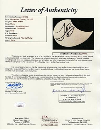 Justin Bieber assinou o Autograph Commal Size Fender Guitar Guitar w/ James Spence Authentication JSA COA - Superstar pop, My