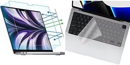 F Forito 2pcs Anti -Blue Light Screen Protector Pacote com tampa de teclado de silicone compatível com 2022 Apple MacBook