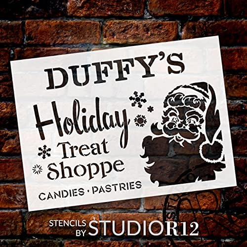 Treat Shop de férias personalizado estêncil por Studior12 | DIY Custom Christmas Kitchen Decor | Pintar sinais de