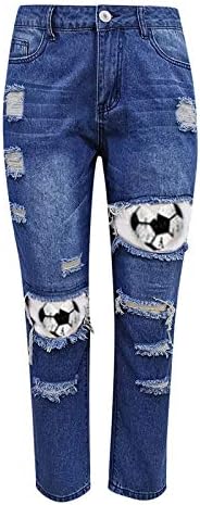 Calça jeans Tamanho Mulheres jeans atléticos da moda com bolsos esticados com zíper folggy de calça de jeans com estampas