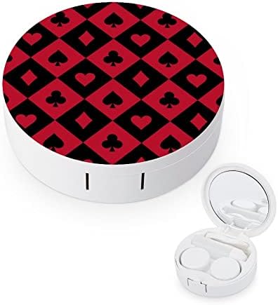 Kit de viagem para lentes de contato de pôquer personalizado, caixa de contato portátil com mirror tweezers removedor de soluções