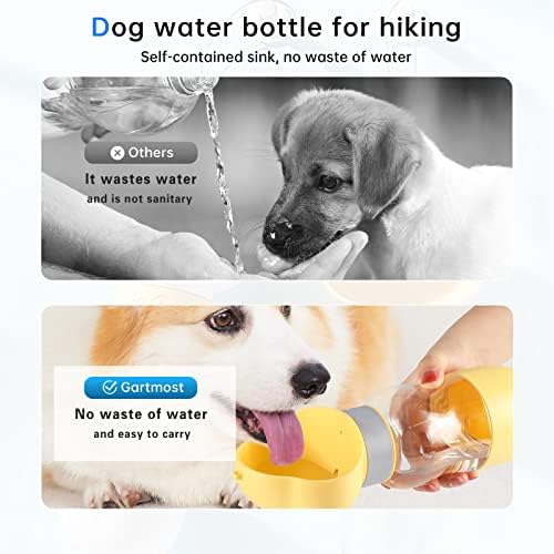 Garrafa de água para cães, dispensador de água de cachorro conveniente, tigela de água à prova de vazamentos, garrafa