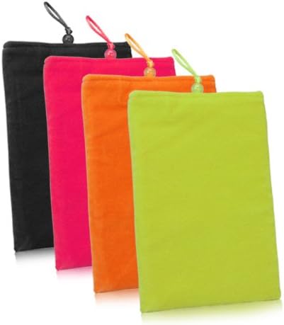 Caixa de ondas de caixa para Kindle Paperwhite - bolsa de veludo, manga de bolsa de tecido de veludo macio com cordão - laranja em negrito