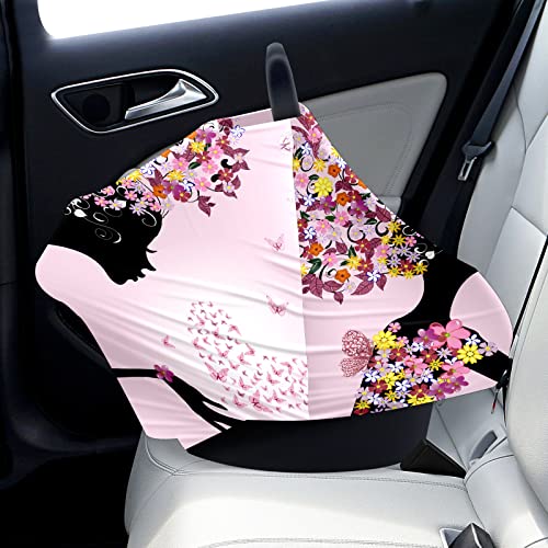Capas de assento de carro para bebês, estilo de flor de flor de borboleta, coração, rosa cobertura de enfermagem de amamentação
