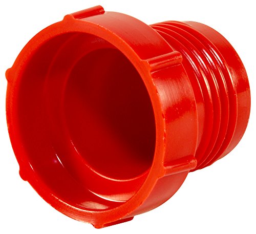 Capluga o plugue rosqueado de plástico para acessórios de jic alargados. PD-HF-28, PE-HD, para conectar o tamanho de thread 1-7/8-12 , vermelho