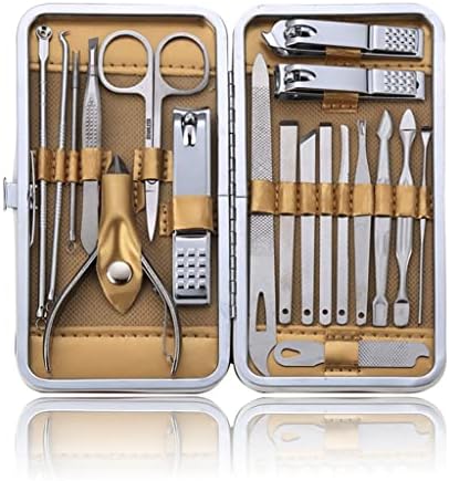 Dhtdvd 19pcs/conjunto de pedicure kit de manicure Profissional Clippers de unhas de unhas de aço inoxidável conjunto de ferramentas