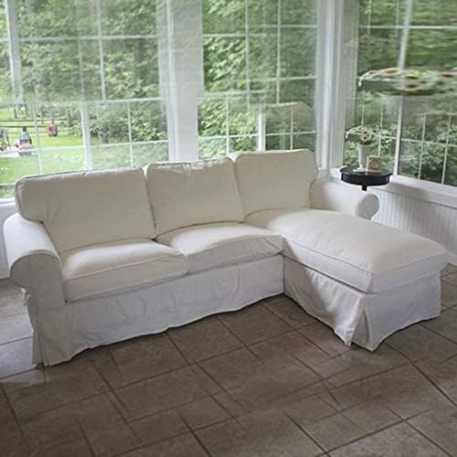 EKTORP AMESAGEL com capa de lounge de chaise Cutomoized for ikea ektorp seccional 3 sede sofá seccional slipcover substituto