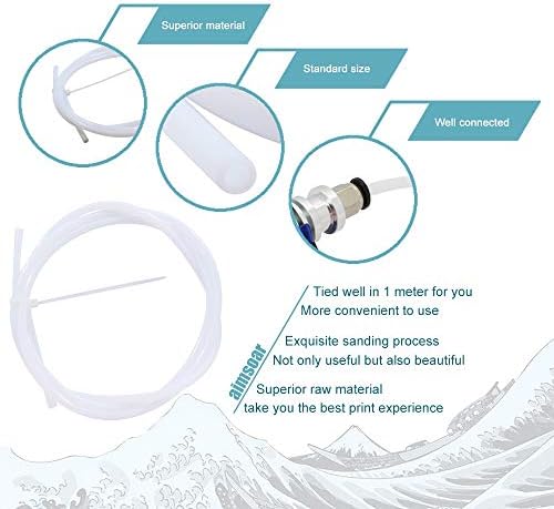 Jinxius teflon tubo branco 1.75 ptfe tubo bowden extrusora de 1,75 mm od 4mm id 2mm 3d peças de impressora 1 metro