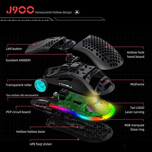 Mouse USB Gaming, Honeycomb Design Hollo