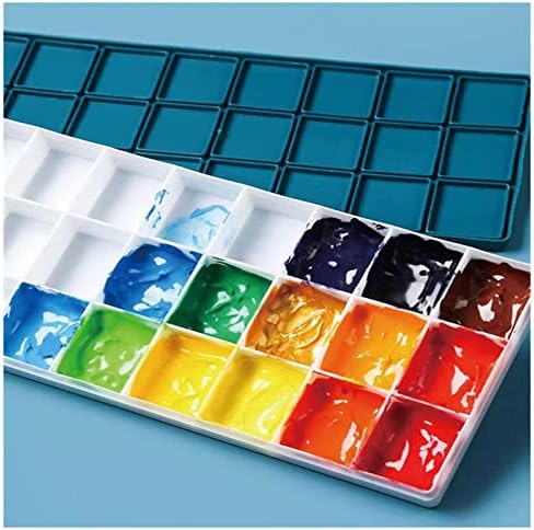 Paleta de guache de cores de plástico com cobertura macia para manter o molhado adequado para pintura em aquarela, pintura de guache,