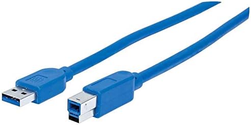 Manhattan 354301 Cabo de dispositivo USB B Usb, USB 3.0, masculino para o tipo B para superspeed macho, 5 Gbps, 0,5 m, azul