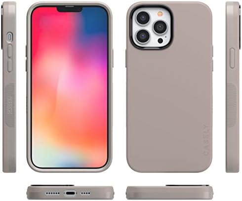 Casely iPhone 13 Pro Max Case | Taupe em nu | Caso minimalista de cor bege sólida | Compatível com Magsafe