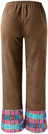 Calças de linho de algodão para mulheres calças de verão casuais com bolsos de cintura alta calças de harém vintage de harém