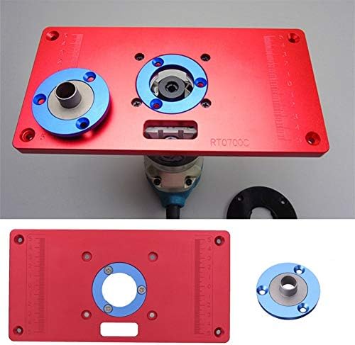 XMeifeits Ferramentas Universal Placa de inserção do roteador de alumínio com 2 anéis de inserção de roteador para bancos de madeira roteador RT0700C RED